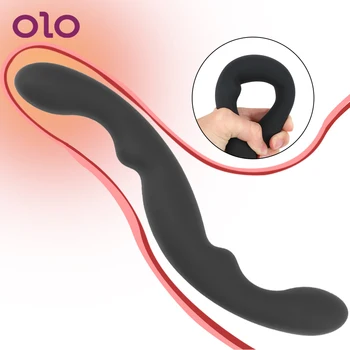 OLO G-spot Silicone Penis Wand Dobbelt Endte Dildo Massageapparat Stick Anal Butt Plug Voksen Spil Sex Legetøj til Kvinder, Lesbiske
