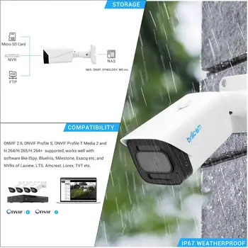 Brillcam 4K POE IP Kamera Udendørs IP67 SD-Slot, Indbygget Mikrofon IR Bullet IP Sikkerhed Kamera 2,8 mm Len Sikkerhed Overvågning