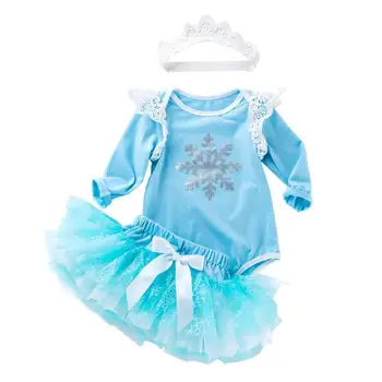 3pcs Nyfødte Baby Pige Tøj Frosne Baby Girl Dress Langærmet Skjorte+Tutu Nederdel Jul Baby Pige Tøj 0-24month