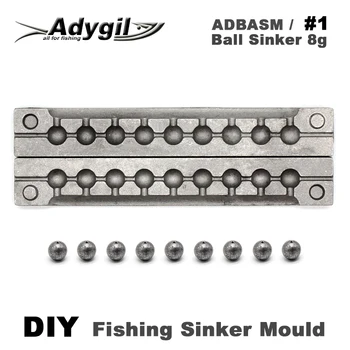 Adygil DIY Fiskeri Bolden Loddet Mould ADBASM/#1 Bold Loddet 8g 9 Huller
