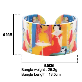 Bonsny Plast Traditionelle Kinesiske Shanghai Oriental LadyParty Armbånd Armbånd, Mode, Vintage Etniske Håndværk Smykker Til Kvinder