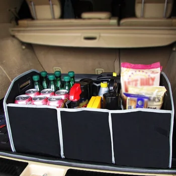 Black Extra Large Bilens Bagagerum opbevaringsboks Dropship Praktiske Auto Kuffert Fragt Arrangør med Bære Håndtag NY