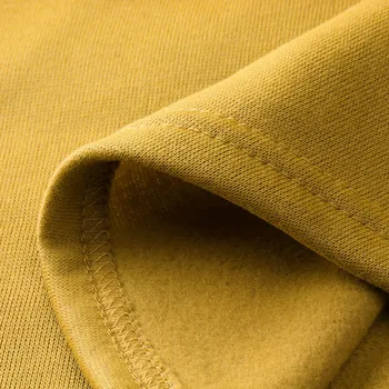 Vinteren damer mode afslappet polyester hoodie solid farve lomme hætte top lang løs casual ensfarvet snor F04*