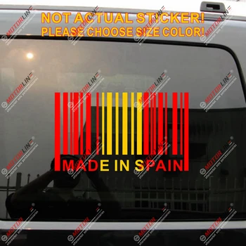 Lavet I Spanien Stregkode Decal Sticker Bil Vinyl Sjove spansk Flag farve Espana