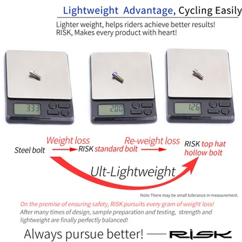 RISIKO Titanium Skruer Hul 5*16mm Med Bue Skive til Cykel Forskifter Faste Bolte MTB Cykel Skift Enhed Fastsættelse