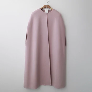 GALCAUR Overdimensionerede Tweed Frakke For Kvinder O-Hals uden Ærmer Patchwork Løs Vintage Pink Jakker Kvindelige 2020 Mode Efteråret Tøj