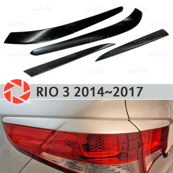 Øjenbryn for Kia Rio 3-2017 til baglygter cilia eyelash plast ABS stuk dekoration trim dækker bil styling