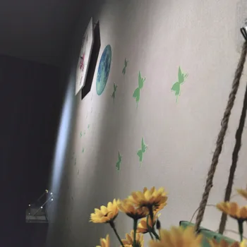 Lysende Måne butterfly 3D wallsticker soveværelse stue kids room hjem dekoration decals Glød i mørke kombination Klistermærker