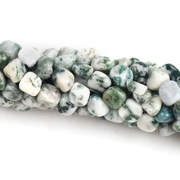 5*8mm Ovale Sten Perler Naturlige Træ Mønster Agater Løse Perler Til Smykker at Gøre DIY Armbånd Halskæde