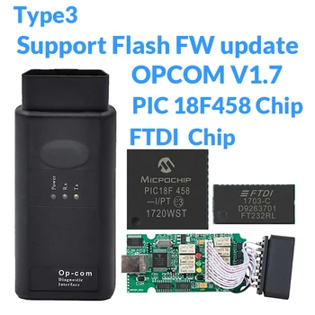 Op kom V1.65 V1.78 V1.99 med PIC18F458 FTDI op-kom OBD2 Auto Diagnostisk værktøj til Opel OPCOM CAN-BUS V1.7 kan være flash-opdatering