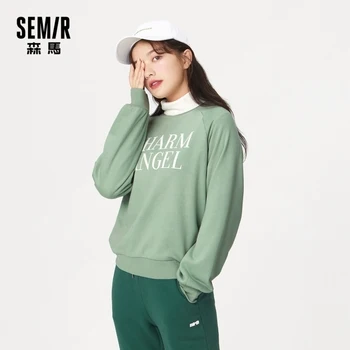 SEMIR Sweatshirt Kvinder Efteråret 2020 Nye Vinter Mode Toppe Ladies Løs koreanere, Varm, Hættetrøjer Casual Streetwear Kvinde