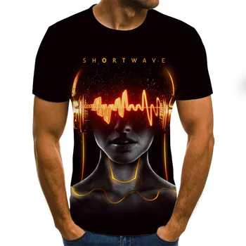 2020 3D-T-shirt Mænd Musik T-shirts 3d-Guitar Casual t-shirts Metal-Shirt Print Gotiske Animationsfilm Tøj Kort Ærme t-shirts