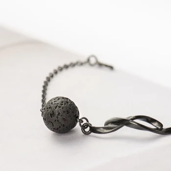 Thaya s925 Sølv Meteorit Design Armbånd Vulkanske Sten Manglende Faldet Styr Forviklinger Oprindelige Design Smykker til Kvinder