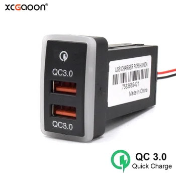 XCGaoon QC3.0 Hurtigt oplade 2 USB Bil Oplader Dobbelt USB-Telefon, PDA DVR-Adapter Plug & Play Kabel Til HONDA