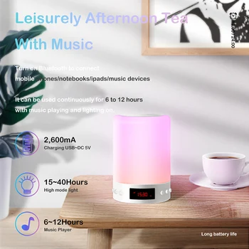 Trådløs Bluetooth Højttaler Musikalske Nat Lys Højttaler Lampe 7 Farve LED Genopladelige Trådløse Touch sengelampe Camping Lys