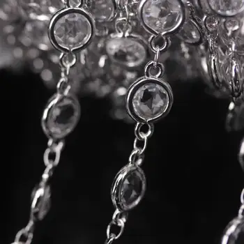 NYE! 3Meter Facetslebet Klar K9 Optisk Glas Krystal Mønt Perle Rosenkrans Kæder,Forgyldt Sølv Messing Flad Rund Beaded DIY Halskæder