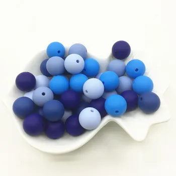 NYE 100pcs/masse 15MM Rund Silikone Perle For Silikone Begyndervanskeligheder Halskæde fødevaregodkendt Perle For Baby BPA Sikker DIY silikone løs perle