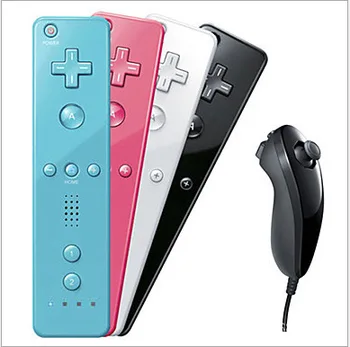 2in1 Wireless Remote Nunchuk Controller til Nintendo Wii, Indbygget Motion Plus Gamepad med Silikone Case motion sensor