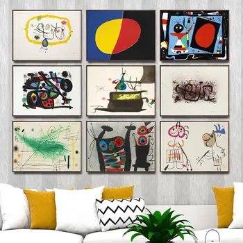 Boligmontering Art Wall Billeder Fra Stue Plakat Print På Lærred Malerier Spanske Joan Miro Abstrakte 5