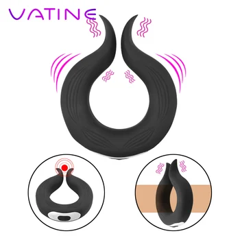 VATINE 10 Frekvens sexlegetøj til Manden Forsinke Ejakulation Dildoer med Vibration Til Gay-Penis Ring med Vibrator Mandlige Kyskhed Cock Ring