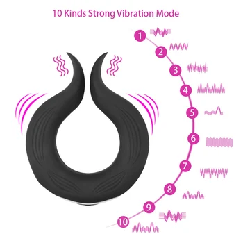 VATINE 10 Frekvens sexlegetøj til Manden Forsinke Ejakulation Dildoer med Vibration Til Gay-Penis Ring med Vibrator Mandlige Kyskhed Cock Ring