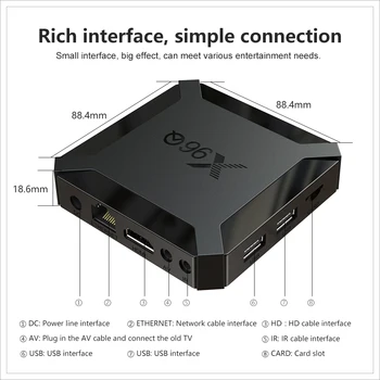 Rigal Set-Top-Boks X96Q Android 10.0 TV-boks HDMI-2.0 2 GB/16 GB Smart TV-Boksen HD-2,4 G WiFi Brasil Google Play F.eks Media Player