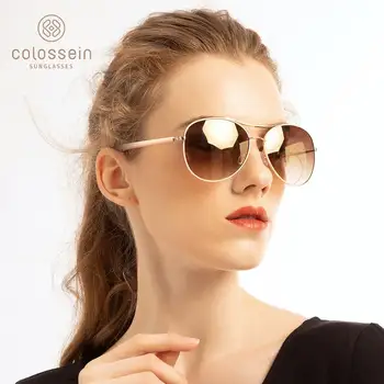 COLOSSEIN Solbriller Kvinder Fashion Style lys Gylden Ramme Klassiske Fiskeri Kvindelige Briller Mænd Sommeren Til Udendørs Brillerne UV400