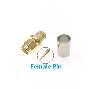 50stk RP-SMA Mandlige (Kvindelige Pin-kode) Plug Crimp For RG5 RG6 LMR300 RF-Stik