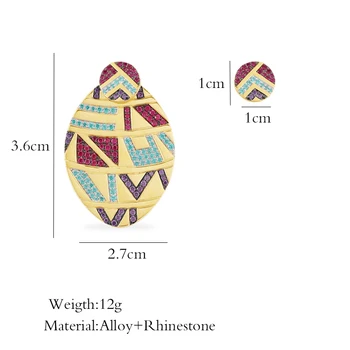 Itenice Geometriske Oval Farverige Cubic Zirconia Øreringe Til Kvinder 2020 Ny Boheme Mode Smykker, Trendy Crystal Øreringe Gave
