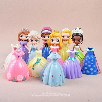 Disney Sophia Anna Elsa Belle Sne Hvid Prinsesse 12pcs/set 10cm Action Figur Animationsfilm Samling Figur Toy model til børn