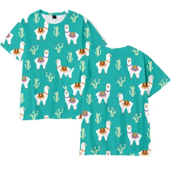 Kvinder T-shirt Mode Sød Alpaca 3D-T-shirt til Sommeren Afslappet kortærmet T-Shirt Mænd Mode Harajuku Ulzzang Alpaca T-Shirt, Toppe