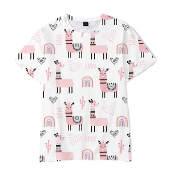 Kvinder T-shirt Mode Sød Alpaca 3D-T-shirt til Sommeren Afslappet kortærmet T-Shirt Mænd Mode Harajuku Ulzzang Alpaca T-Shirt, Toppe