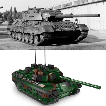 De Nye Militære Teknik Våben Hær tyske Leopard 1 PZH2000 Kanon Lars-2 Raket Pansrede Bil byggesten WW2 Mursten Legetøj