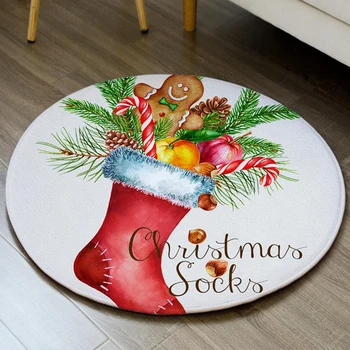 Glædelig Jul gulvmåtte 3D Santa Claus Stue Anti-Slip Tæppe Julepynt til Hjem Xmas Party Nye År