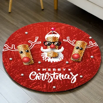 Glædelig Jul gulvmåtte 3D Santa Claus Stue Anti-Slip Tæppe Julepynt til Hjem Xmas Party Nye År