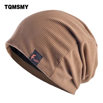 Solid farve stribe stof hatte Til kvinder Efteråret huer dobbelt lag Turban hat Unisex Hip Hop caps mænd foråret cap knitting Knogle