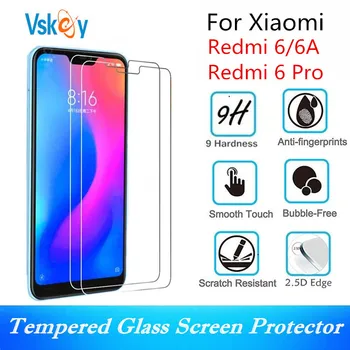 VSKEY 10STK 2.5 D Hærdet Glas Til Xiaomi Redmi 6 Pro Skærm Protektor Redmi 6A Anti-Ridse Beskyttende Film