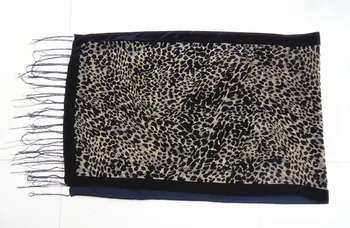 Høj Kvalitet Vinteren Sort Lang Kvinder Tørklæder Udbrændthed Velvet Sjal Zebra Leopard Print Pashmina Silke Kvindelige Gave For Elskere