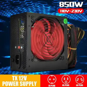 850W ATX 12V PC Power Supply 12CM Fan 20+4PIN Aktiv PFC 110V-230V Til Intel AMD Computer
