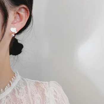 Søde Søde koreanske Øreringe Guld Farve Hjerte Bling Zircon Sten Stud Øreringe til Kvinder Mode Bryllup Elsker Smykker 2020 Ny