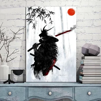 Japansk Samurai Plakater og Print på Lærred Maleri Kunst Væg Billeder til stuen Moderne Kunst på væggene, boligindretning