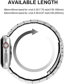 Rustfrit Stål Band for Apple-Ur Serie 6 SE Rem 40mm 42mm Metal Urrem for IWatch 5 4 3 38 44mm Tilbehør Armbånd