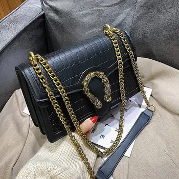 Luksus designer kvinder tasker kæde Sten pu læder crossbody tasker til kvinder 2020 kvinders håndtasker skulder tasker messenger kvindelige