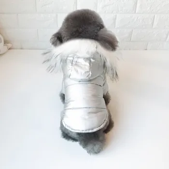 Varm Hund Tøj Vinter Hund Pels Krave Pels Hætteklædte Dunjakke Hvalp Udstyr Til Chihuahua Yorkie Hund Tøj Kæledyr Tøj