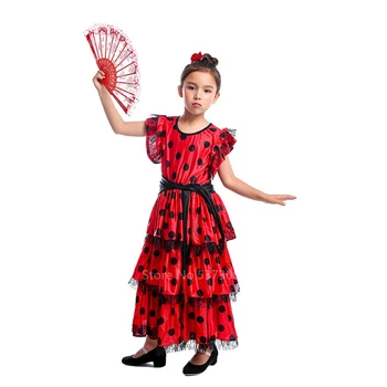 Børn Spanske Piger Flamenco Mexicanske Dreng Mariachi Amigo Karneval Fest Cosplay Fancy Sceneoptræden Kostume Hat Sæt