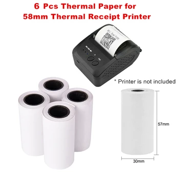 58mm Bill Billet Modtagelsen Termisk Papir Ruller Støtte 58mm POS kasseapparatet Termisk Printer 6STK/masse