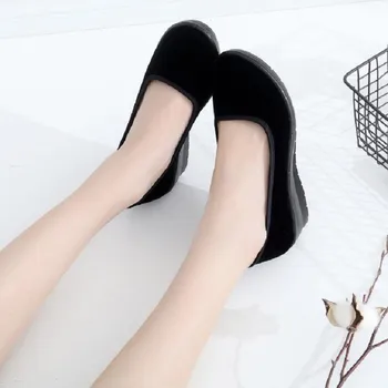 Cresfimix kvinder mode kile hæl sort ballet sko til damer, afslappet dans sko cool slip på foråret sko dames schoenen a5489