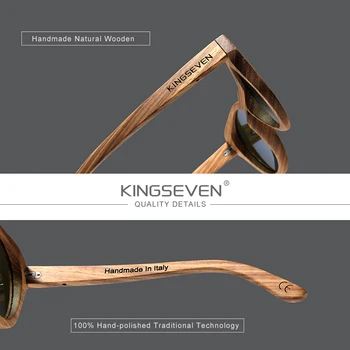 KINGSEVEN 2020 Ny Naturlige Træ Sunglassess Full Frame Håndlavet Polariseret Spejl Belægning Linser, Briller Tilbehør