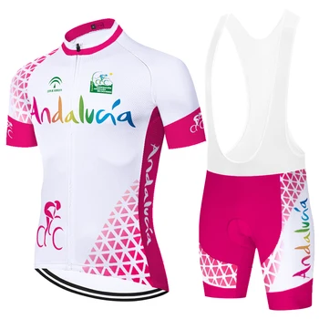 Team ANDALUCIA cykling passer 20D gel pad sommeren hurtig tør spanien korte ærmer maillot ciclismo hombre verano 2021