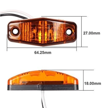10stk Amber 2 Led-Lys Oval Clearance Trailer Bil 24V LED Lastbil sidemarkeringslys baglygten